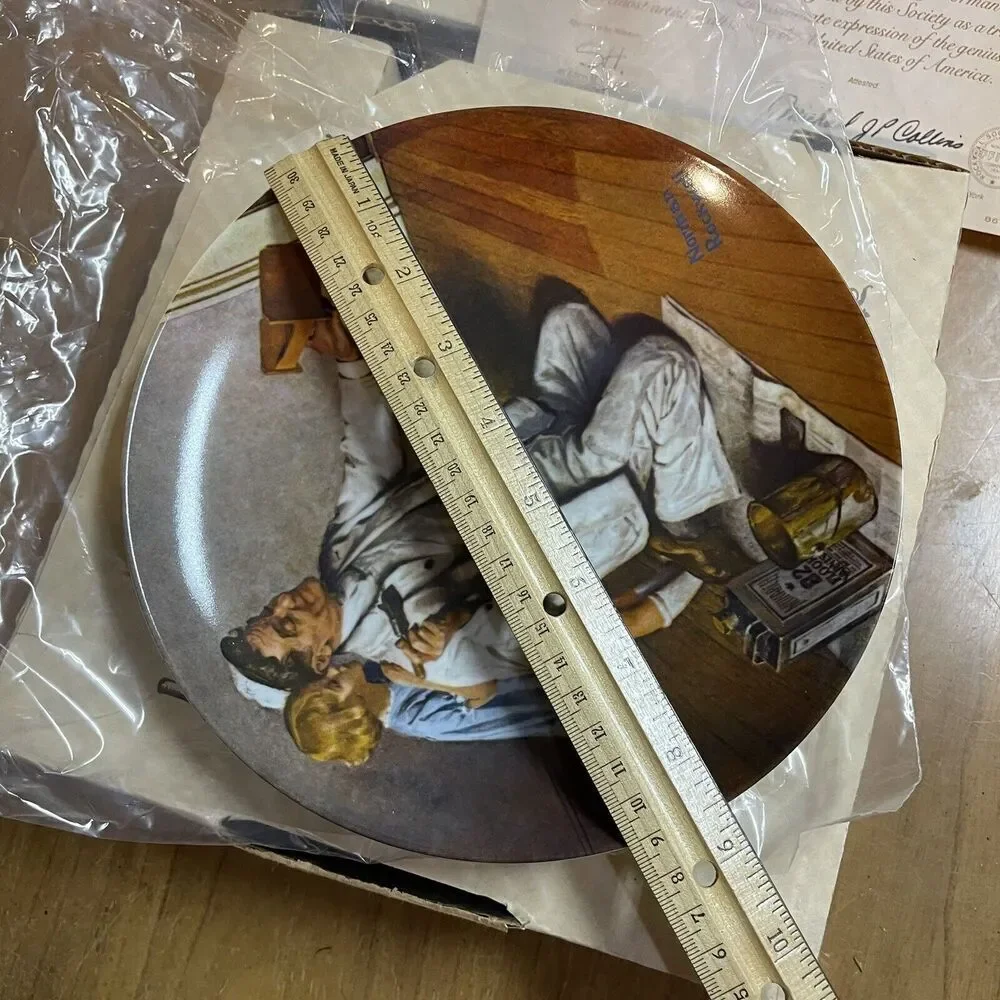 Vtg Collectors Plate “THE PAINTER” N. ROCKWELL‎ KNOWLES POTTERY